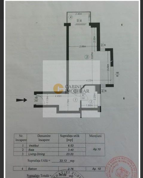 Garsoniera | Mobilat | 1/4 | Utilat | 2007 | Drumul Taberei - Schiță 8