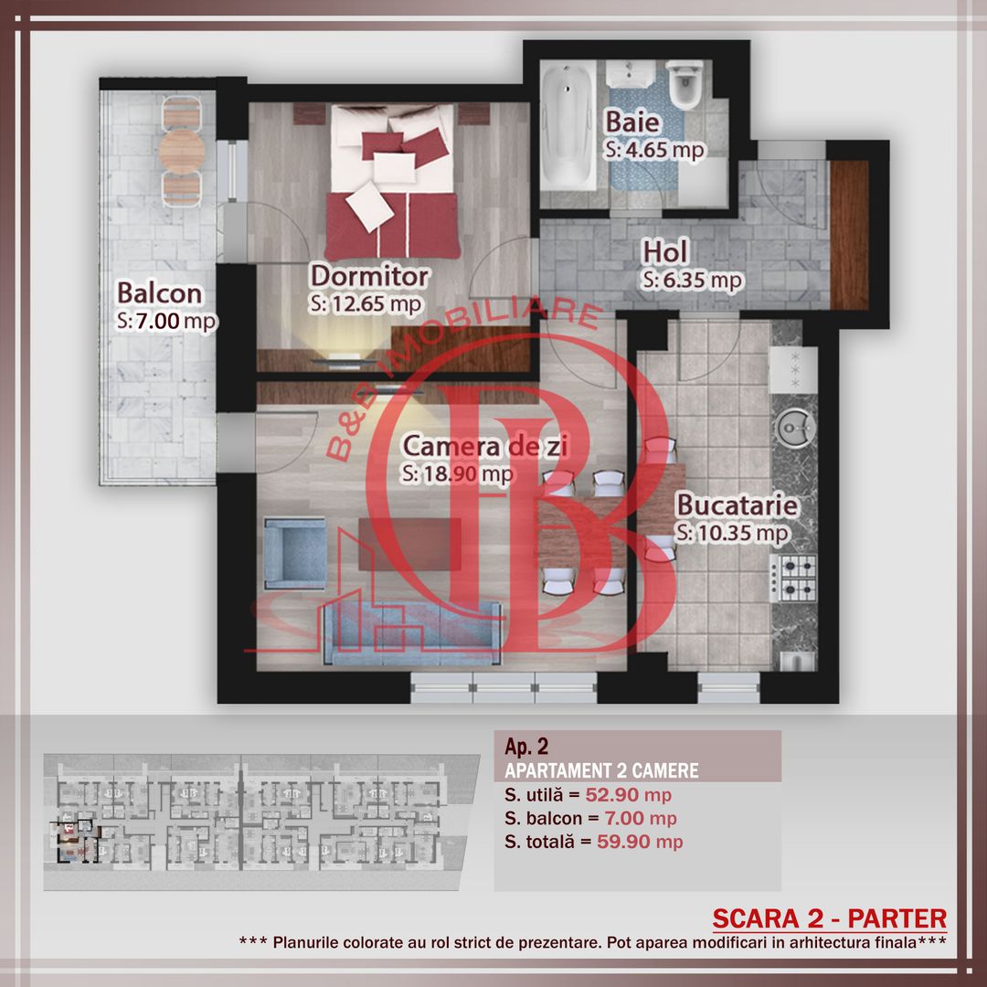 2 camere - parcare bonus -oferta lansare proiect Pallady - Schiță 11