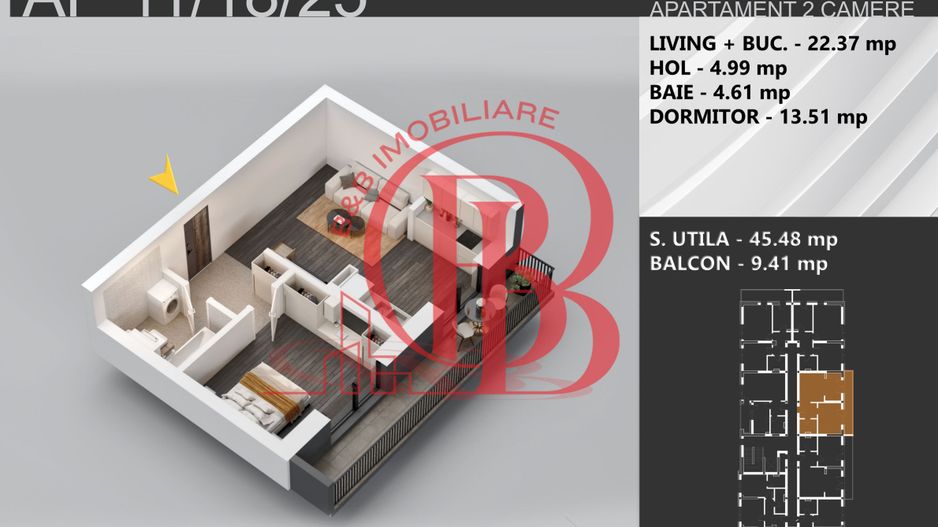 Direct Dezvoltator 2 camere Ideal Investitie-Theodor Pallady - Schiță 8