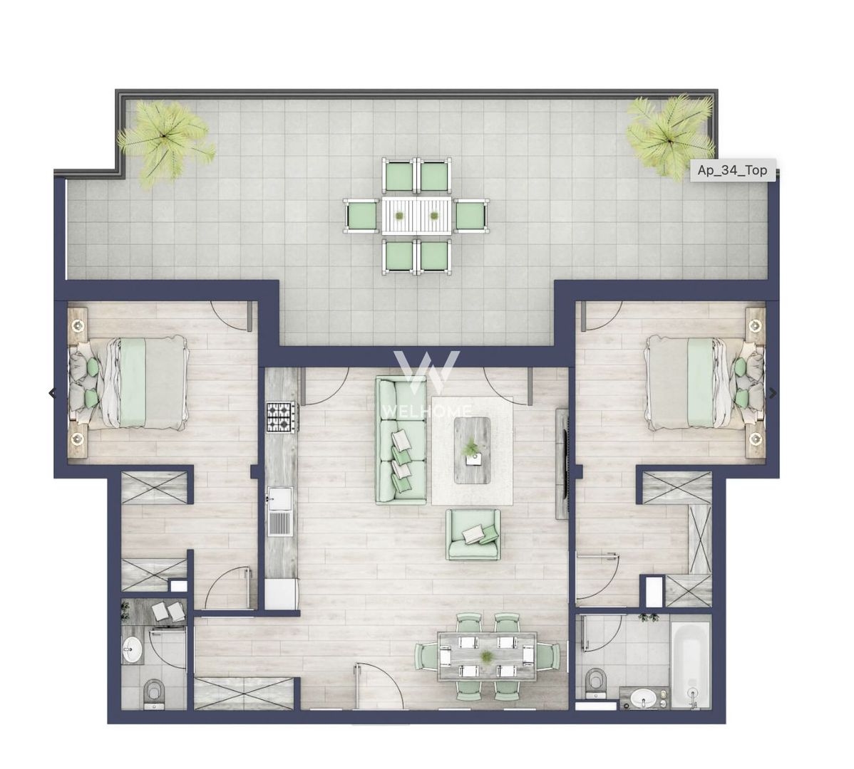 Penthouse cu 3 camere. direct de la constructor - Turnisor, Sibiu - Schiță 9