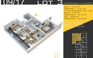 4 camere  Titan Pallady  Metrou Nicolae Teclu - Schiță 2