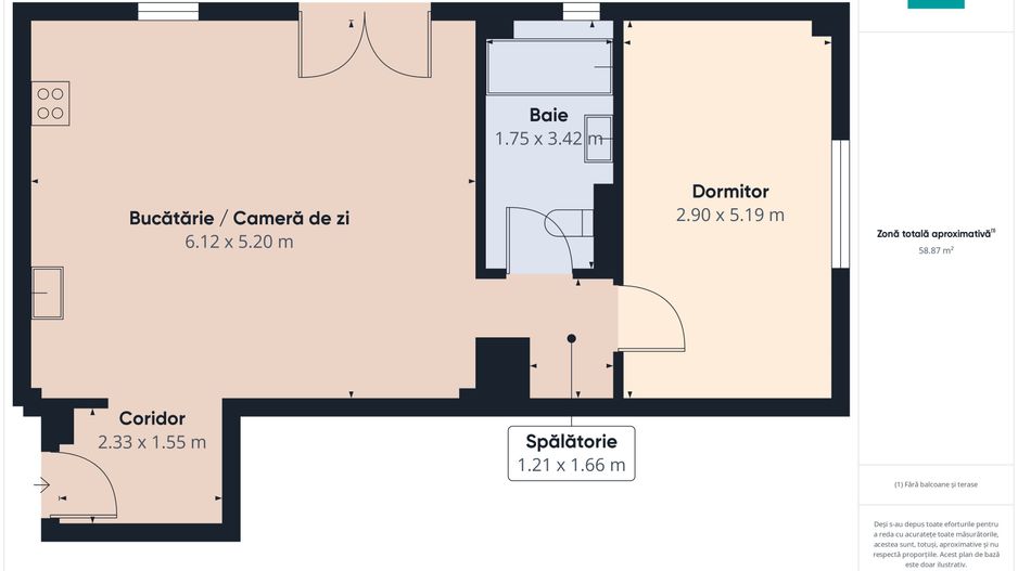 Apartament modern cu două camere, in bloc nou cu lift - Poză 13