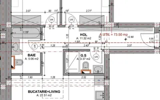Apartament 3 camere, 73,5 mp utili, 2 băi, 2 balcoane, parcare, Doamna Stanca - Schiță 12
