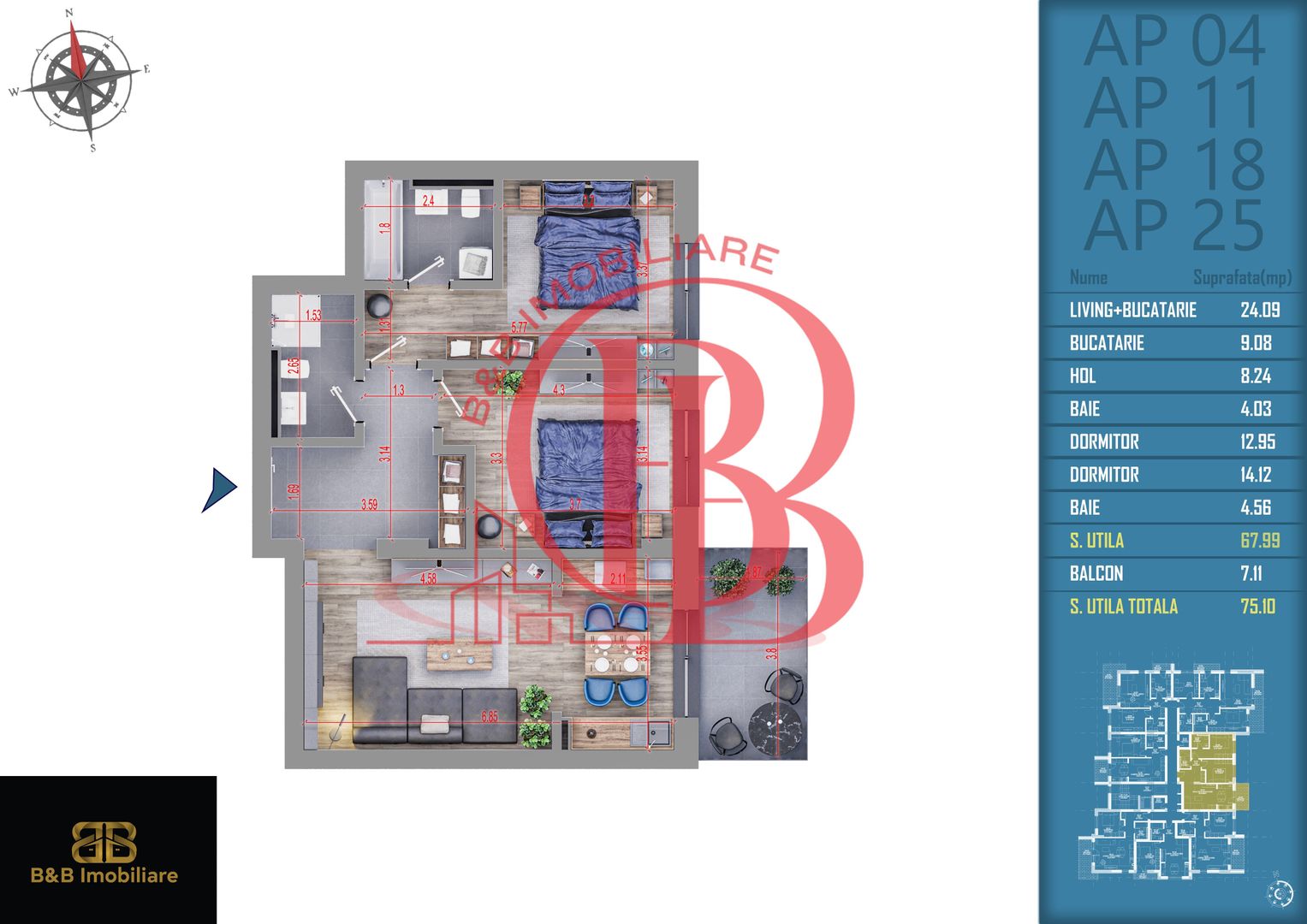 3 camere  finalizare rapida Titan -Pallady parcul Teilor - Schiță 14