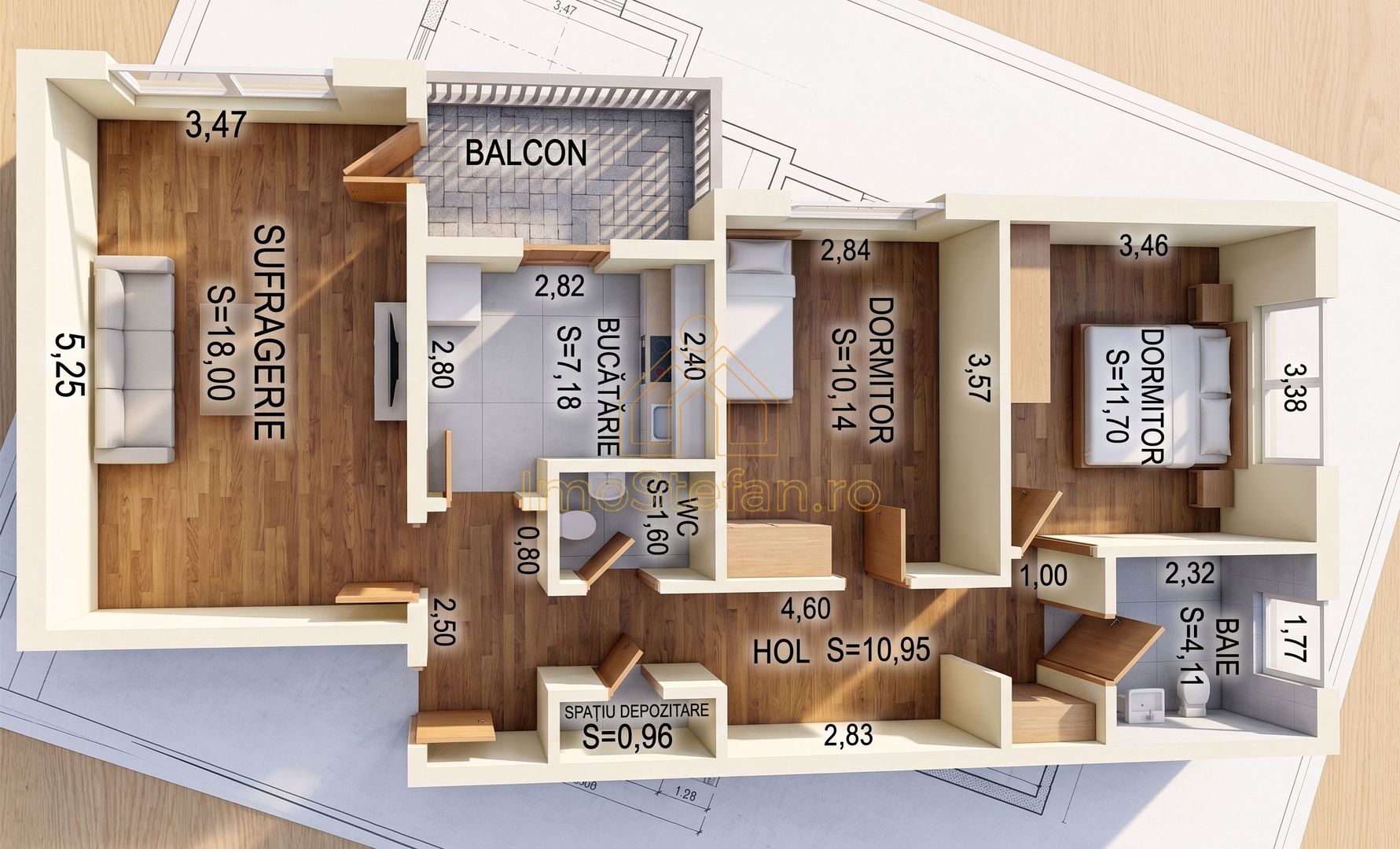 Apartament 3 Camere | Locație Premium Zona ICIL | Mutare Imediată - Schiță 3