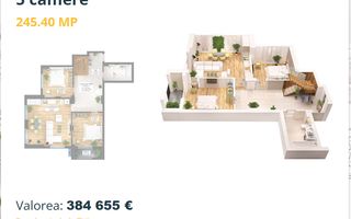 Vânzare - Penthouse zona Copou, 163.75 mp utili + 81.65 mp terasă - Poză 1