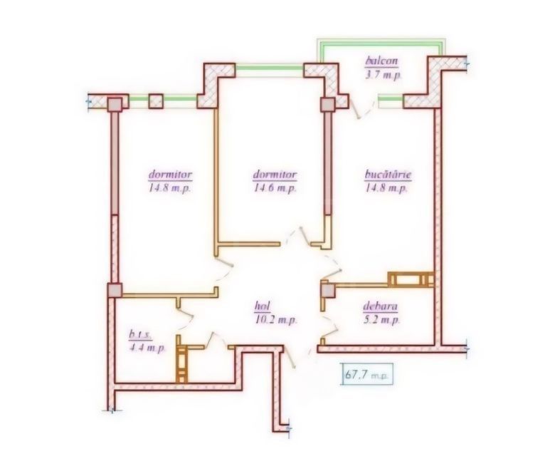 Vânzare, apartament, 2 camere, str. Nicolae Dimo, Durlești - Poză 1