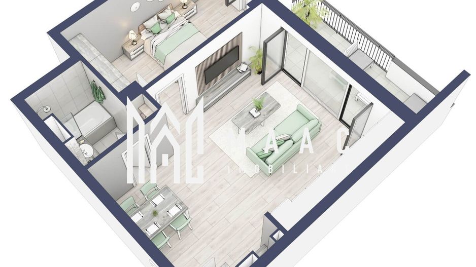 Apartament 2 camere | Balcon 10.7 mp | Etaj 3 | Turnisor - Poză 2