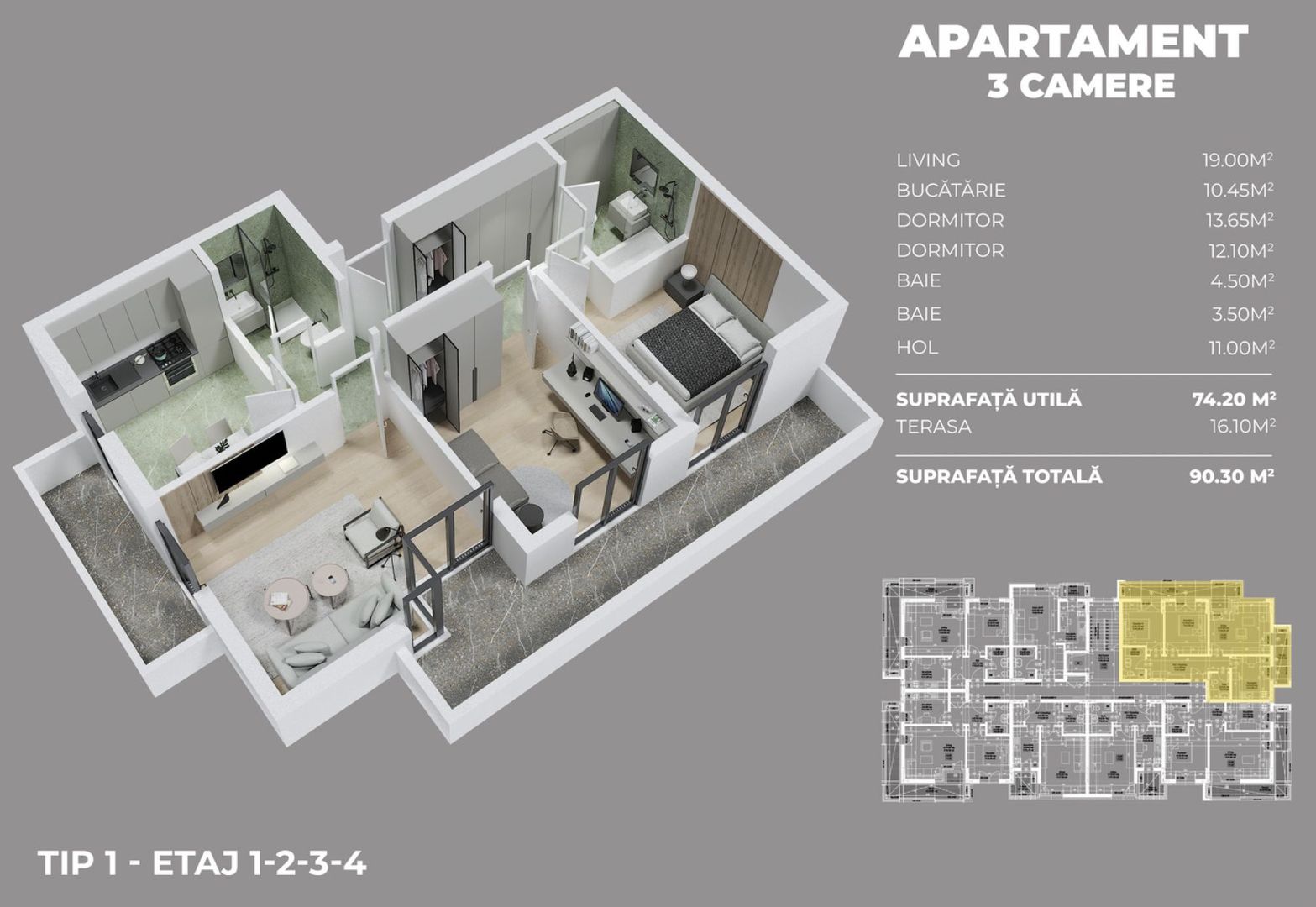 Apartament 3 camere,decomandat,fix lângă parc,10 min metrou - Poză 4