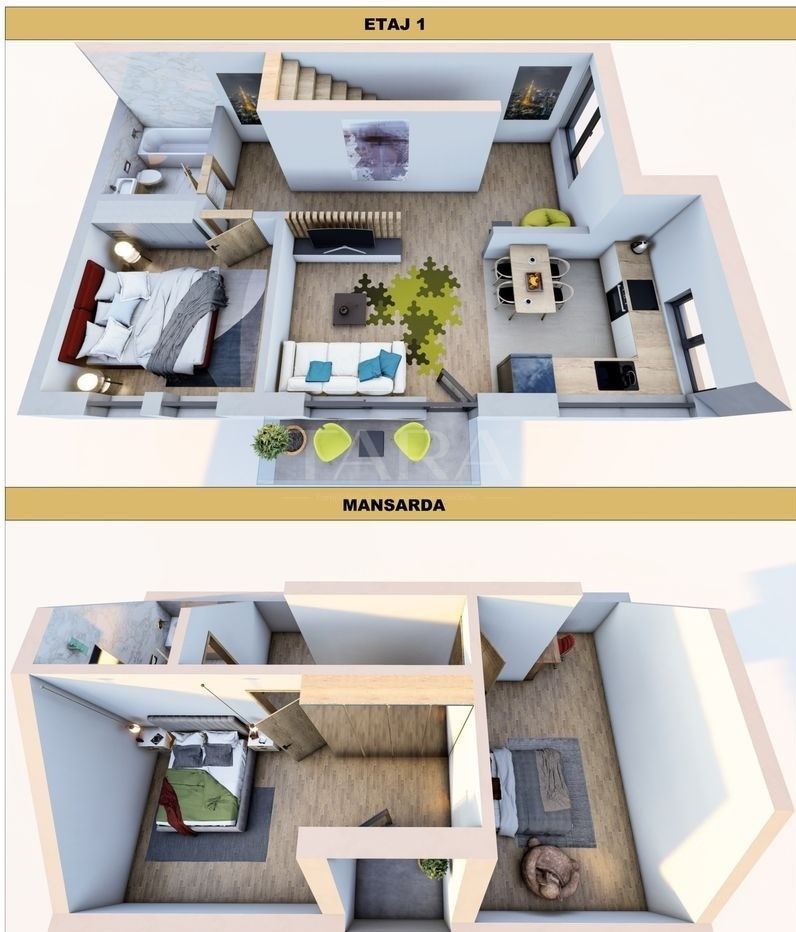 Apartament 100 mp, etaj si mansardă, cu grădină și parcare, Someșeni. - Poză 1