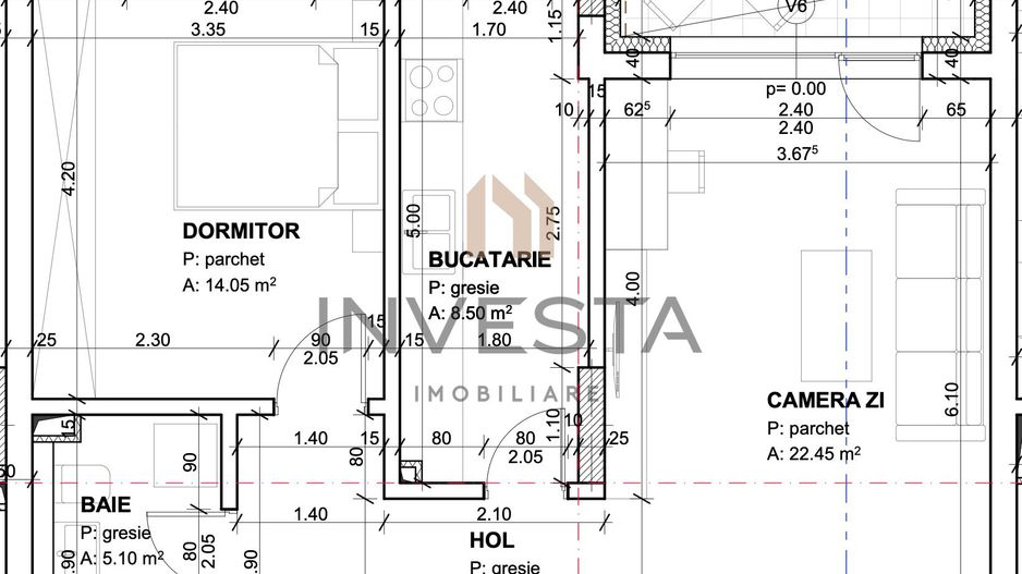 0% comision | Apartament 2 camere | Andrei Muresanu - Schiță 2