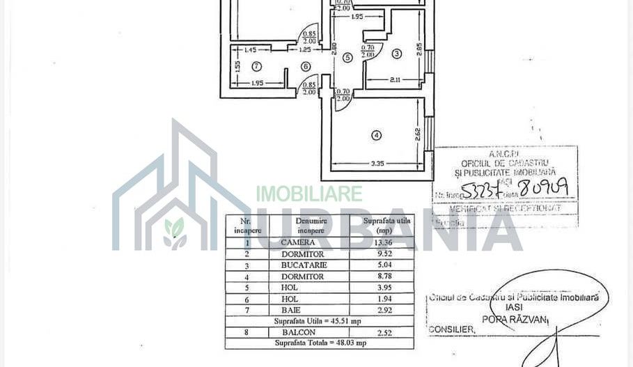 Apartament 3 camere, decomandat, 48 mp, etaj 3/4, zona Păcurari – Moara de Foc, Iași - Poză 5