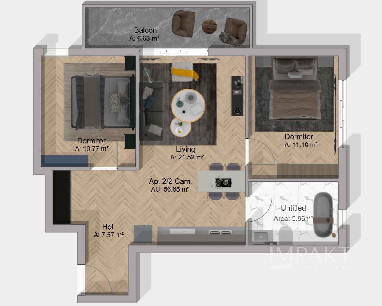 Apartament 3 Camere | Bloc Nou | Liziera Padurii | Terra, Floresti - Schiță 3