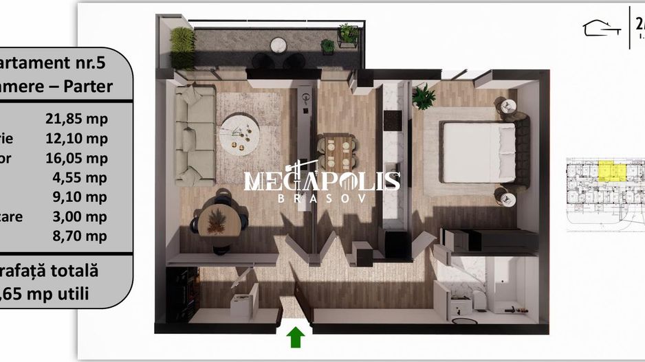 Apartament 2 Camere | 67 MP | Tractorul | Bloc Nou - Poză 3