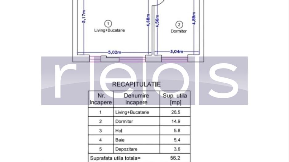 VANZARE 2CAMERE | ROND OMV | 56MP | PARTER | MOBILAT-UTILAT LUX PARCARE - Schiță 18
