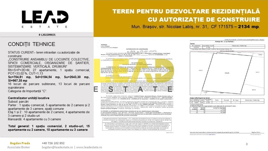 OPORTUNITATE INVESTITIE LOCUINTE COLECTIVE CU AUTORIZATIE DE CONSTRUIRE - Poză 8