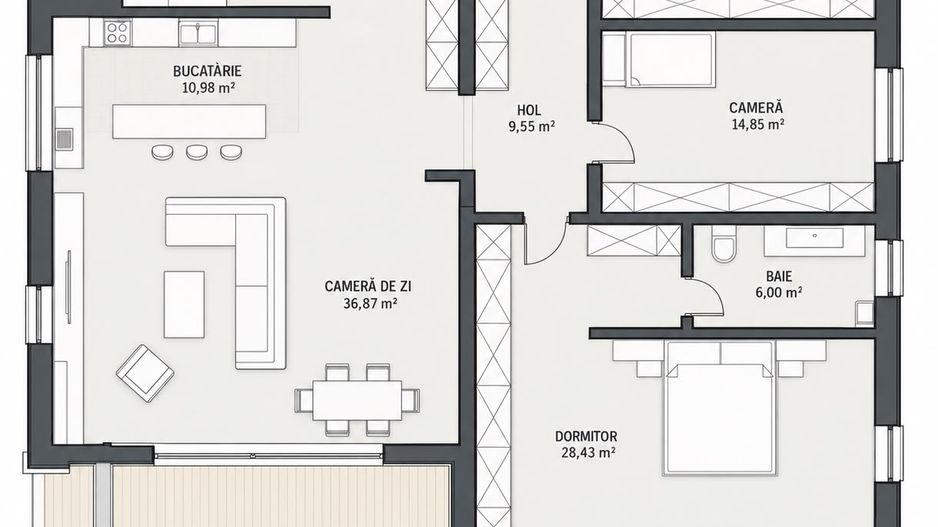 Duplex 4 camere, 170 mp, S+P+ET,  rooftop 100 mp, 4 garaje - Poză 27