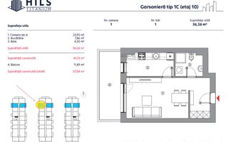 Vânzare, Garsoniera, Tip 1C, HILS Titanium, Faza 1, București - Poză 5