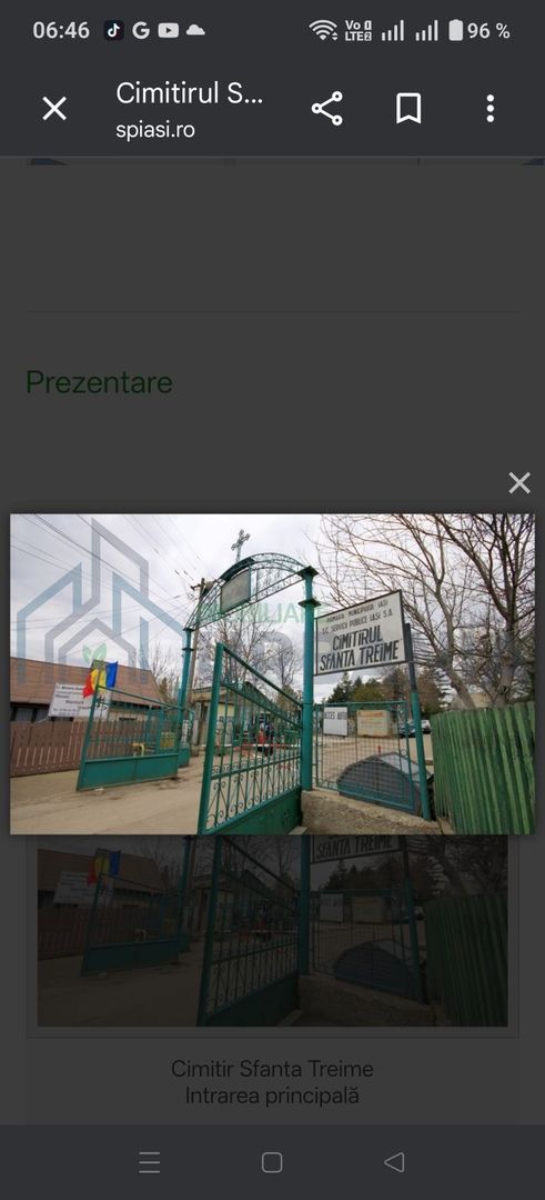 Loc de veci în Cimitirul Sfânta Treime Păcurari, aproape de strada principală și biserica ortodoxă - Poză 1