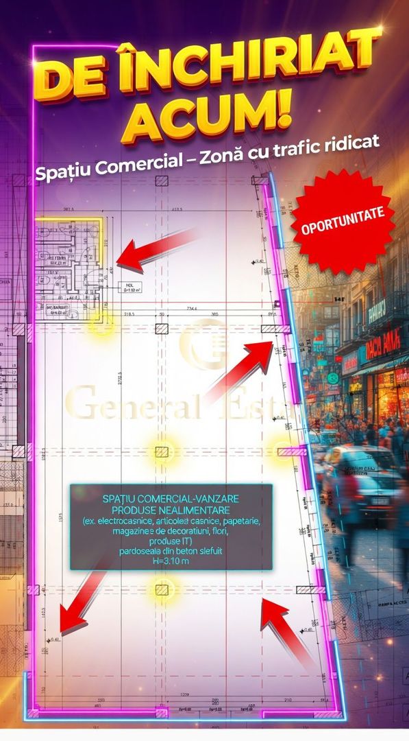 SPAȚIU COMERCIAL DE ÎNCHIRIAT – VIZIBILITATE MAXIMĂ –STR. I.C BRATEANU - Poză 2