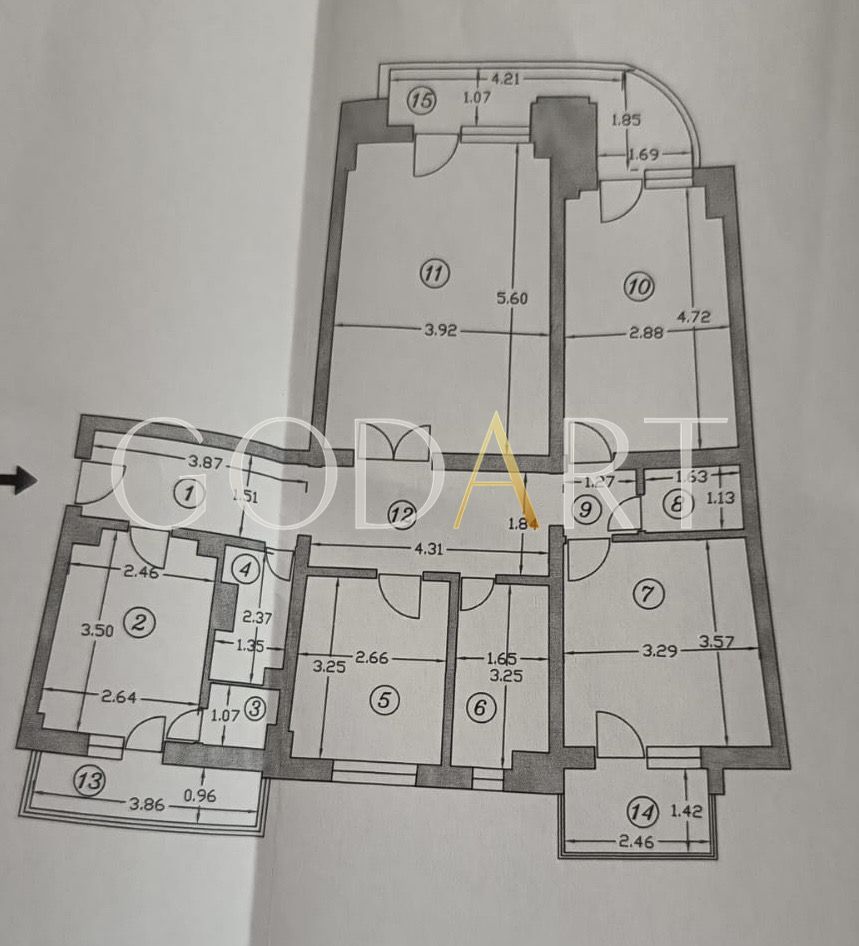 Apartament 4 camere | Bloc 1990 | 3 balcoane | Vedere panoramica - Schiță 21