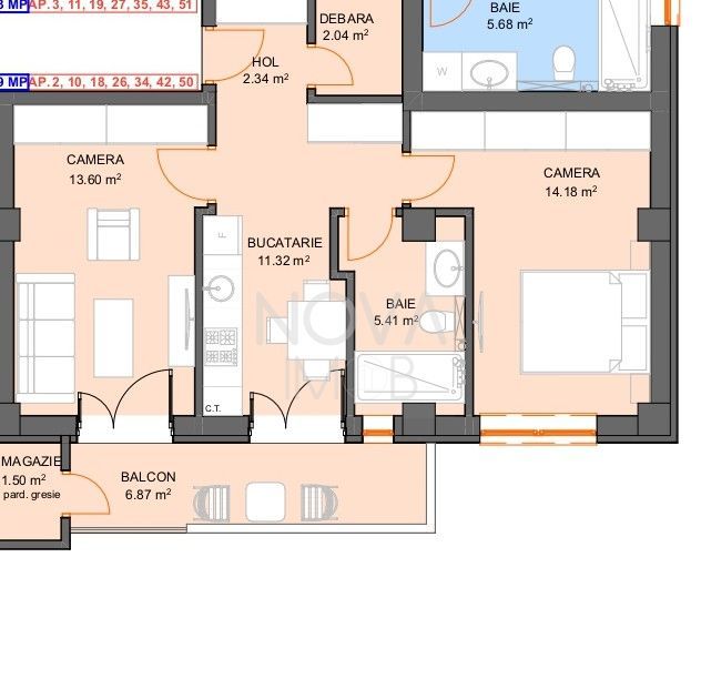 Apartament - 2 camere, decomandate - Str. Doamna Stanca - Poză 4