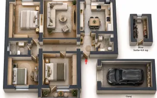 Bloc tip asociatie - zona Kiriac. 4 camere, 3 balcoane. Garaj si boxa. - Poză 20