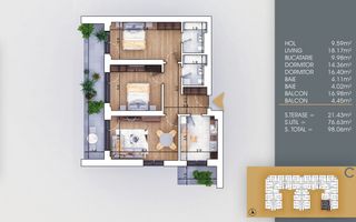 Decomandat 2 bai Metrou Teclu Ikea 8 minute Finisaje moderne Finalizat - Schiță 3