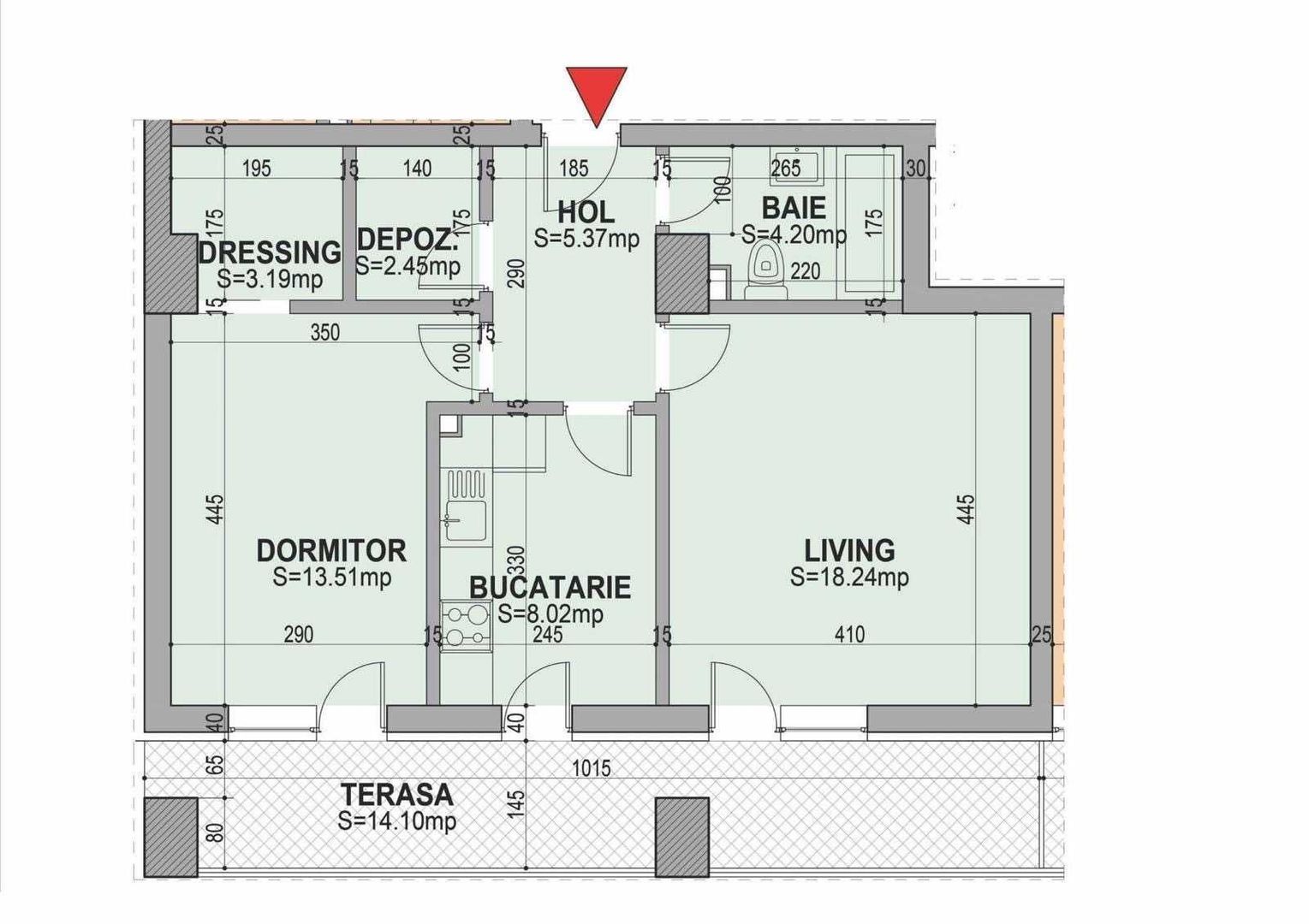 Apartament 2 camere 69 mp +loc de parcare subteran - Poză 8