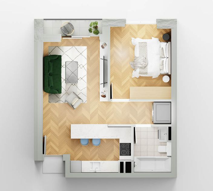 apartament 1 camera lakefield A2 - Schiță 1