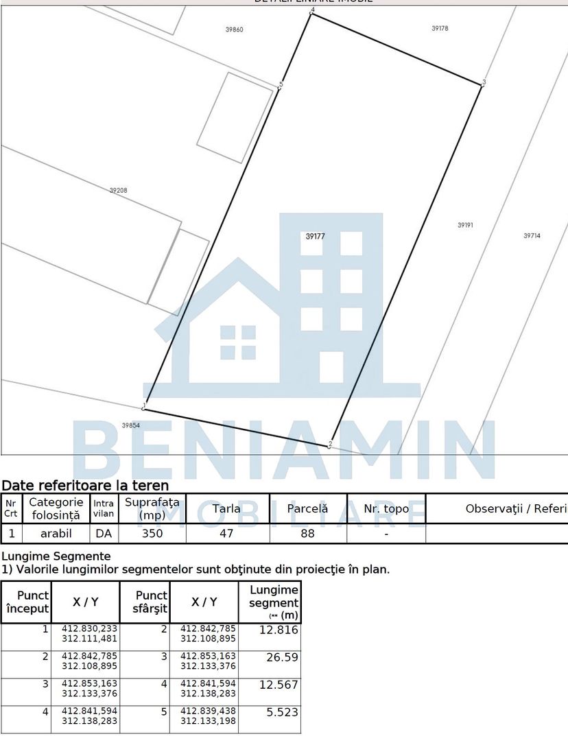 Teren intravilan 350mp-Toate utilitatile-Pozitie excelenta - Schiță 4