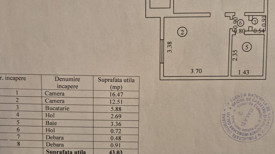 2 camere, etaj, 3/4, Tiglina 2 - Poză 2