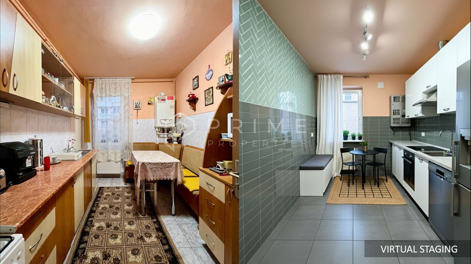 Apartament 3 camere, etaj 1/4, strada Banat, Tudor - Poză 3