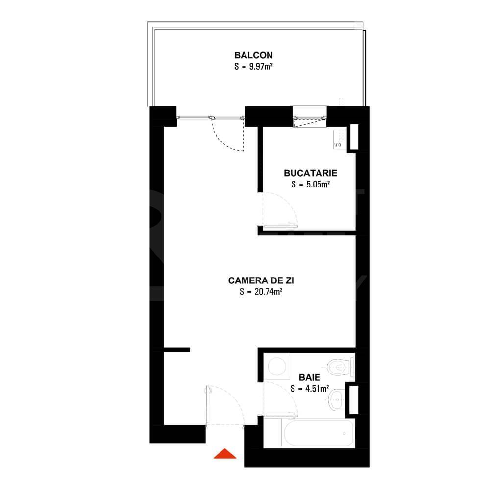 Vânzare, garsonieră, 1 cameră tip 1C, Hils Brauner, București - Poză 14