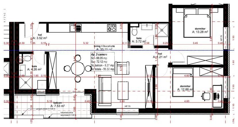 Apartament cu 3 camere | Etajul 1 | Ansamblul Dimitrie Anghel | Oradea - Poză 1