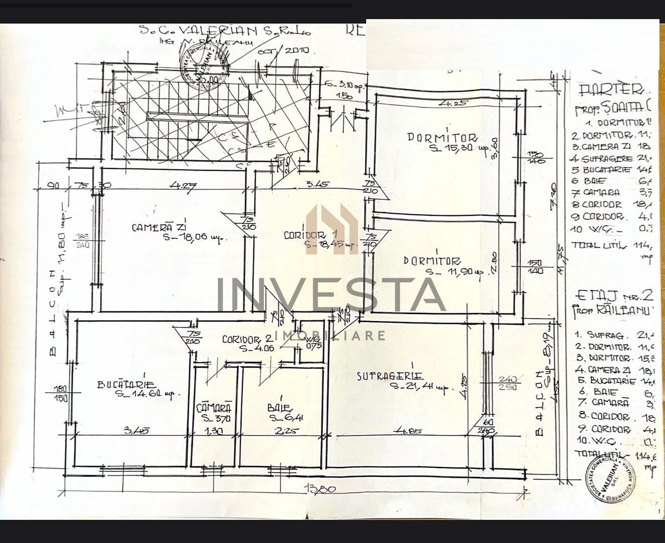 Apartament 4 camere 114 mp etajul 2, zona strazii Serpuitoare! - Schiță 20