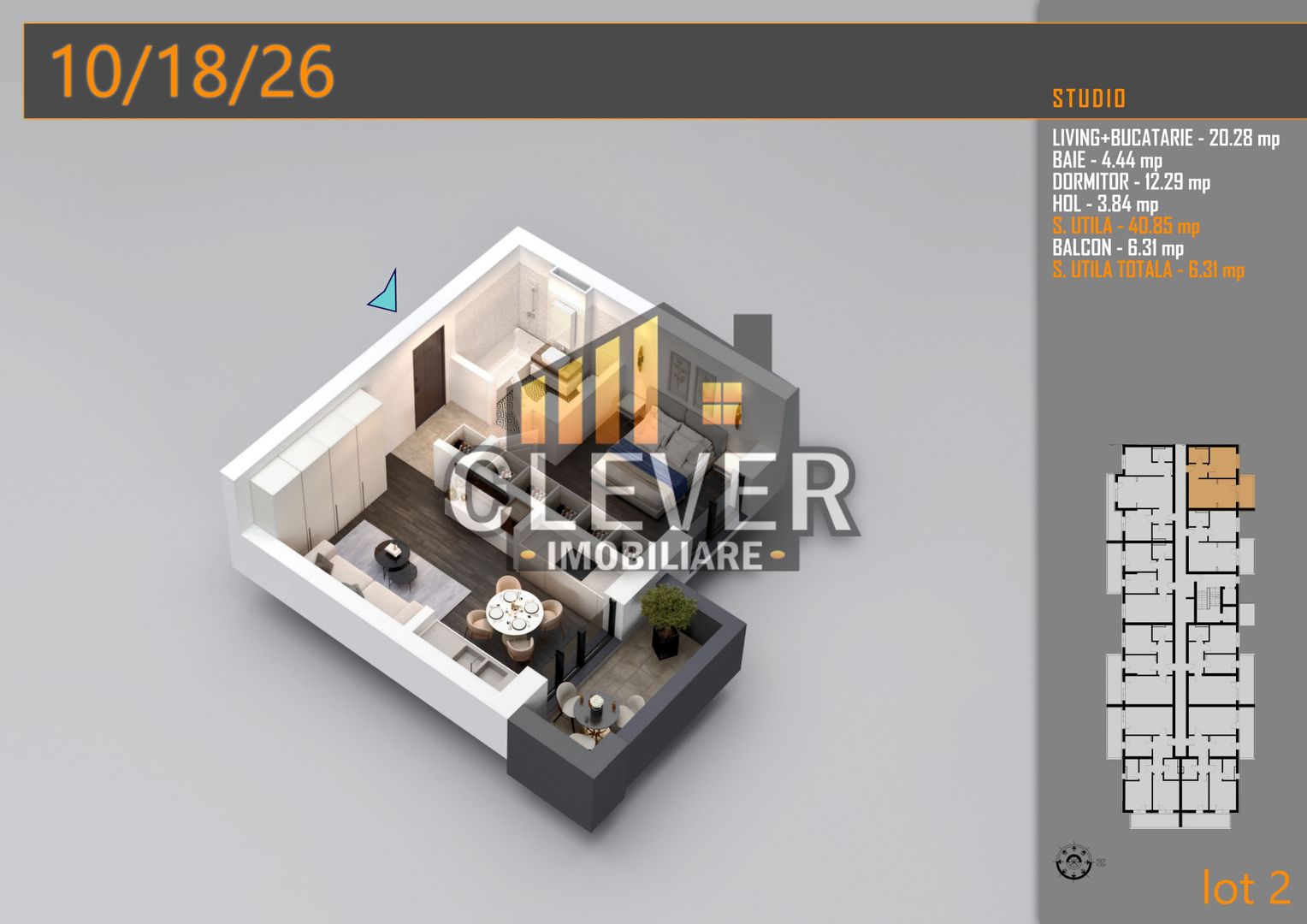 Studio 2 Camere Pallady - 12 min Metrou Nicolae Teclu | Comision 0% - Poză 2