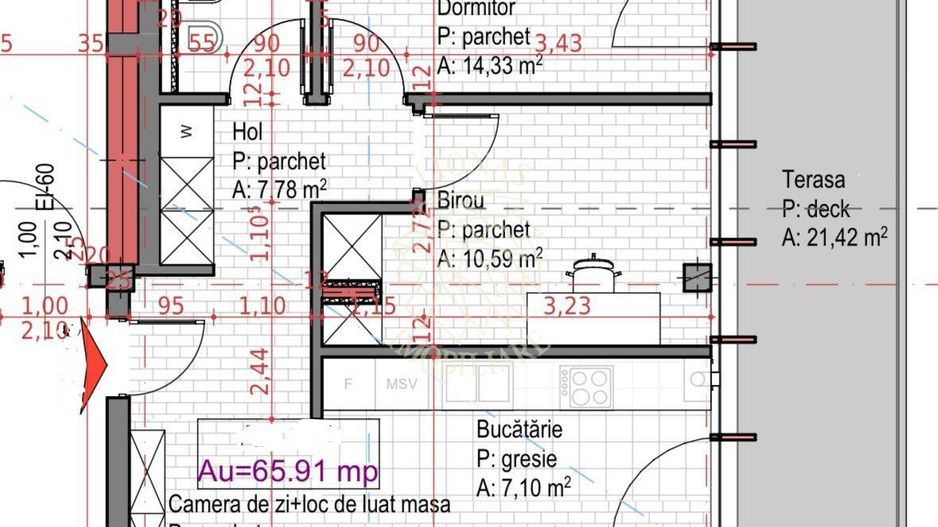 Apartament 3 camere 65,91 mp, terasă 21 mp, Sopor - Poză 8