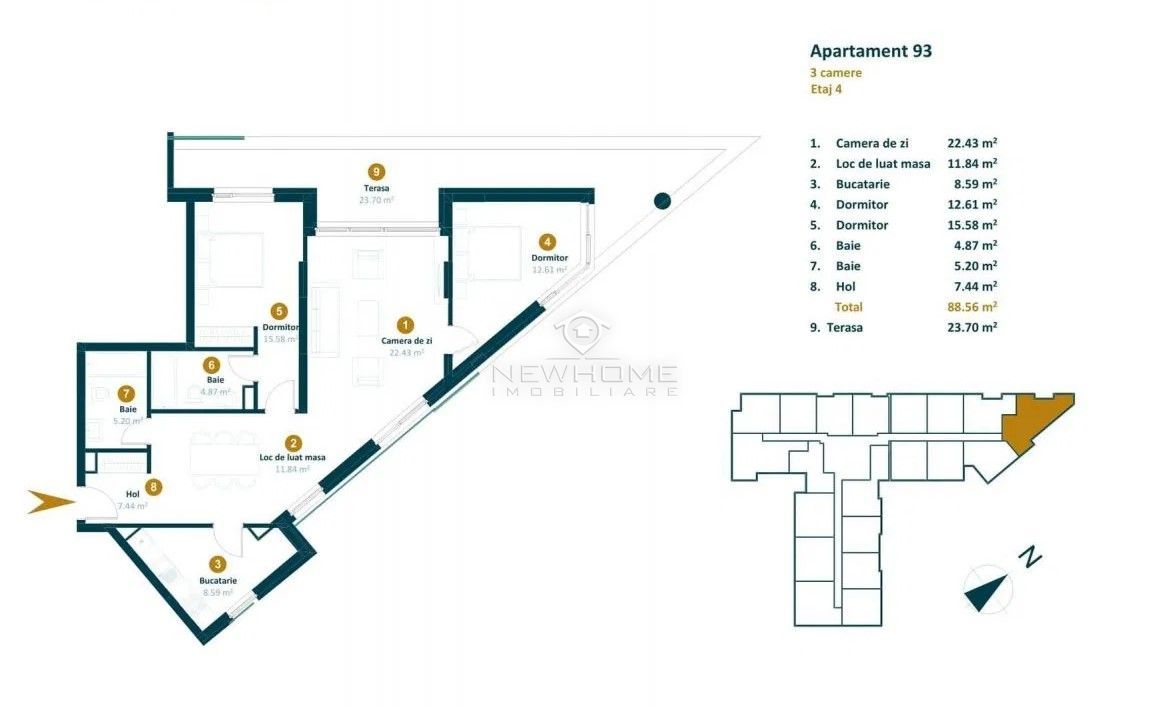 Apartamente de vanzare cu 3 camere zona Intre Lacuri - Poză 2