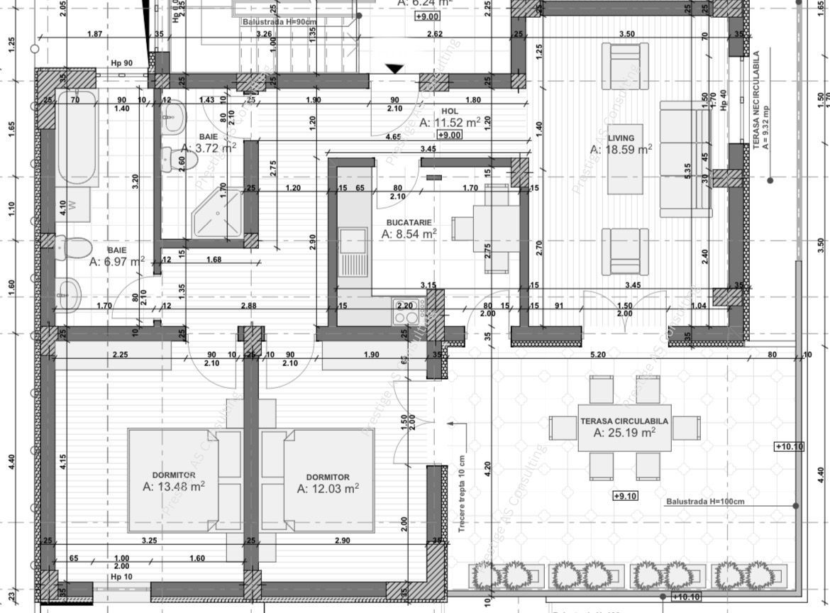 Apartament 4 Camere Terasa 30mp | Giroc-Str. Ecoului - Schiță 3