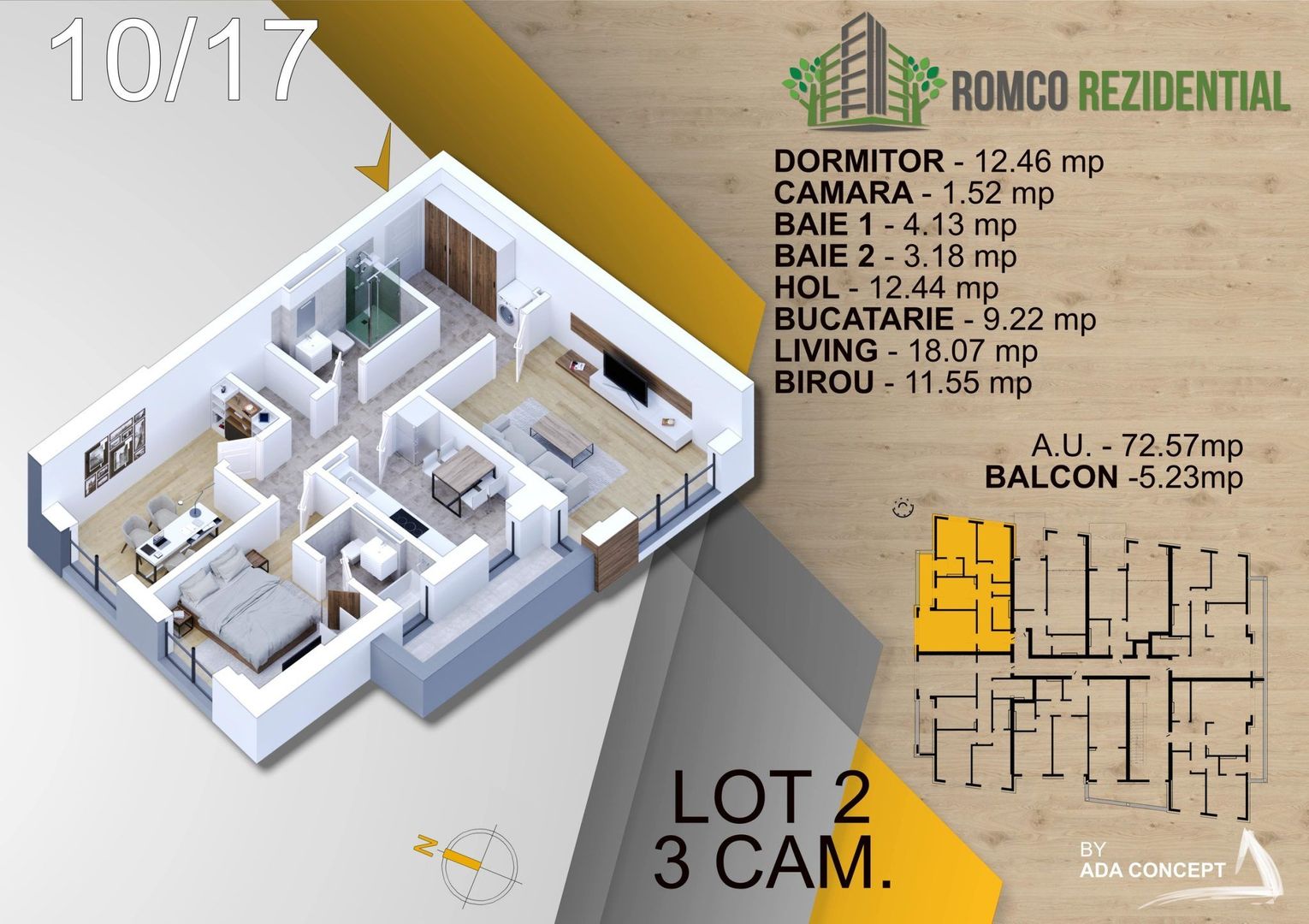 Apartament 3 camere,Panouri Fotovoltaice,Premium,Pallady/Titan - Poză 8