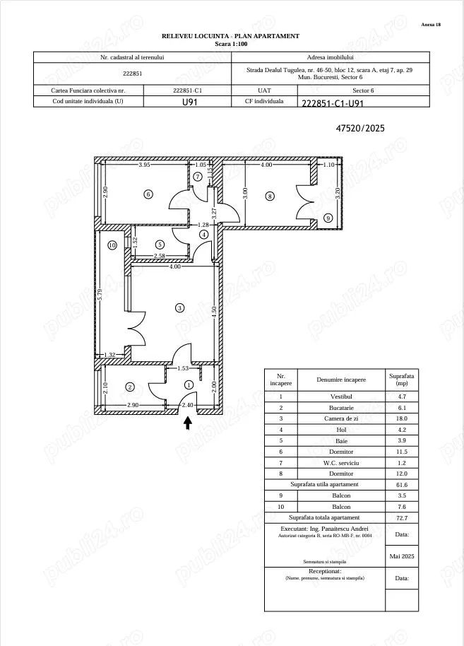 Apartament 3 camere Dealul Tugulea 50 - Poză 9