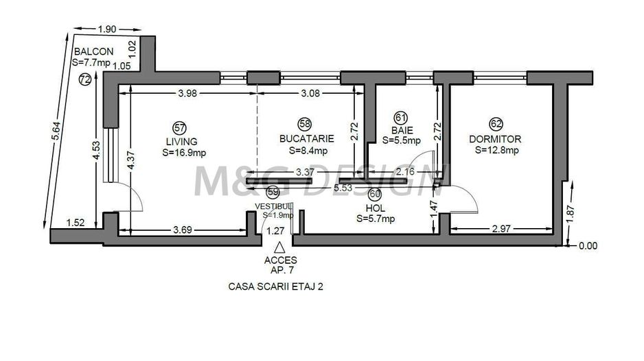 Apartament 2 camere Dumbravita - bloc nou - Schiță 8