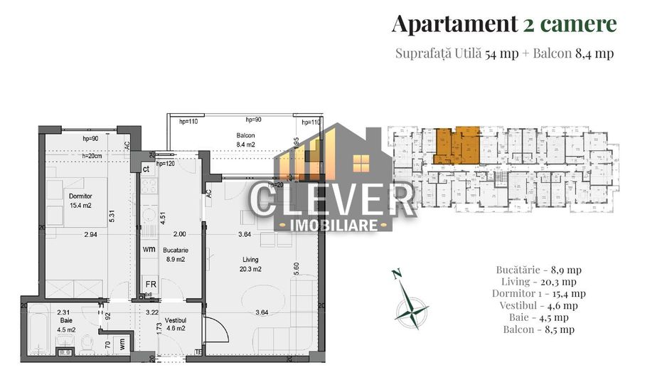 Apartament 2 camere Pallady, dormitor 15 mp - comision 0% - Schiță 15