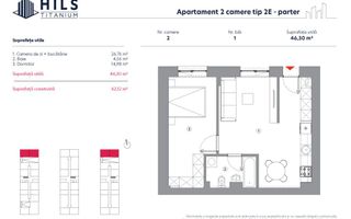 Vânzare, apartament, 2 camere tip 2E, HILS Titanium, București - Poză 2