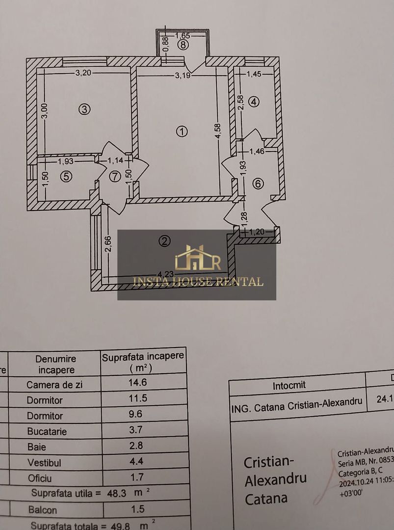 Oportunitate! 3 camere cu boxă și balcon langa  Piața Progresul - Schiță 15