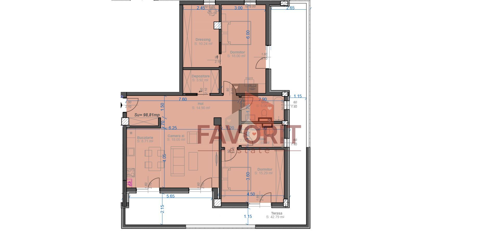 Zona Aradului. Terasa 42 mp. Loc de parcare. Comision 0%. - Poză 11