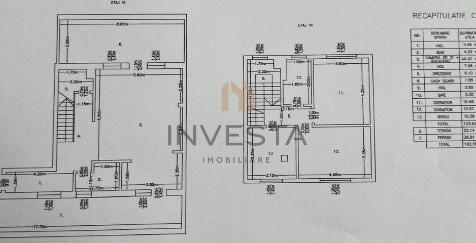 Penthouse spectaculos de 120 mp utili cu 61 mp terase! - Schiță 16