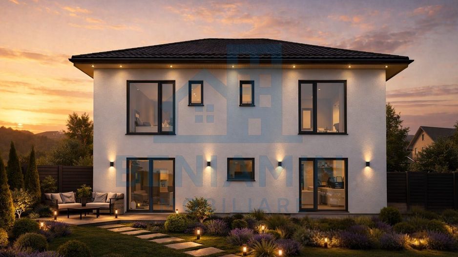 Casa-5 camere-P+1+P-147mp utili-600mp teren-Utilitati-Sanpetru - Poză 1