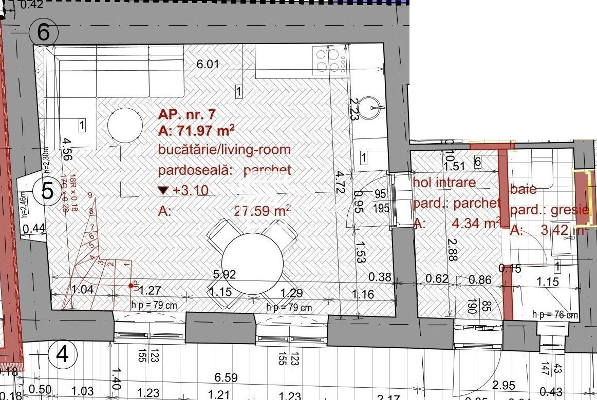 Apartament nou 72 mp, la cheie, Sibiu – zonă centrală - Schiță 5